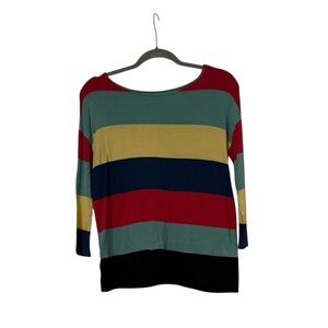 Mac & Jac Multicolor Striped Long-Sleeve Top – Women’s Medium